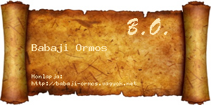 Babaji Ormos névjegykártya